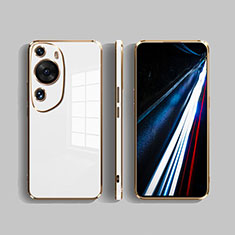 Custodia Silicone Specchio Laterale Cover per Huawei P60 Art Bianco