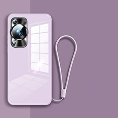 Custodia Silicone Specchio Laterale Cover per Huawei P60 Lavanda