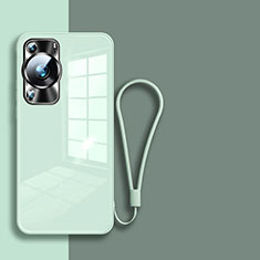 Custodia Silicone Specchio Laterale Cover per Huawei P60 Pro Verde