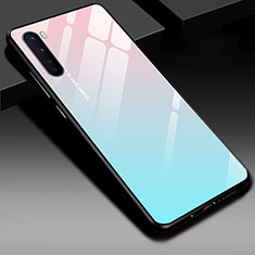 Custodia Silicone Specchio Laterale Cover per OnePlus Nord Azzurro