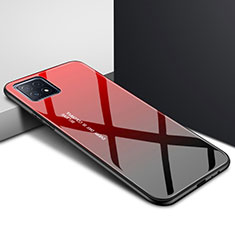 Custodia Silicone Specchio Laterale Cover per Oppo A73 5G Rosso
