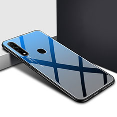 Custodia Silicone Specchio Laterale Cover per Oppo A8 Blu
