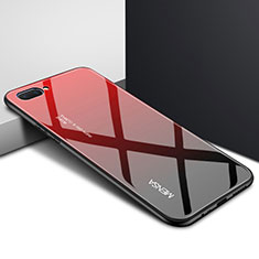 Custodia Silicone Specchio Laterale Cover per Oppo AX5 Rosso