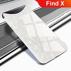 Custodia Silicone Specchio Laterale Cover per Oppo Find X Bianco