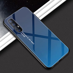 Custodia Silicone Specchio Laterale Cover per Oppo Find X2 Neo Blu