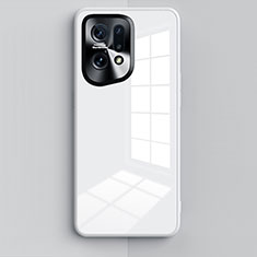 Custodia Silicone Specchio Laterale Cover per Oppo Find X5 5G Bianco