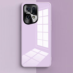 Custodia Silicone Specchio Laterale Cover per Oppo Find X5 5G Lavanda