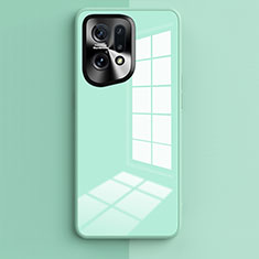 Custodia Silicone Specchio Laterale Cover per Oppo Find X5 5G Verde Pastello
