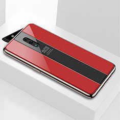 Custodia Silicone Specchio Laterale Cover per Oppo Reno Rosso