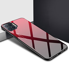 Custodia Silicone Specchio Laterale Cover per Oppo Reno4 F Rosso