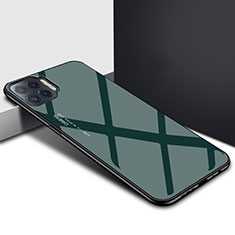 Custodia Silicone Specchio Laterale Cover per Oppo Reno4 F Verde Notte