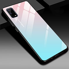 Custodia Silicone Specchio Laterale Cover per Realme V5 5G Azzurro