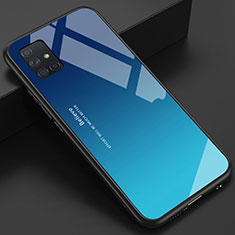 Custodia Silicone Specchio Laterale Cover per Samsung Galaxy M40S Cielo Blu
