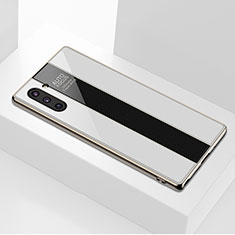 Custodia Silicone Specchio Laterale Cover per Samsung Galaxy Note 10 5G Bianco