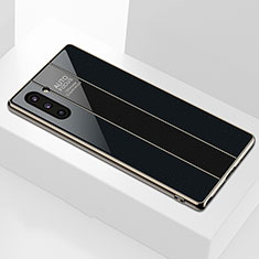 Custodia Silicone Specchio Laterale Cover per Samsung Galaxy Note 10 Nero