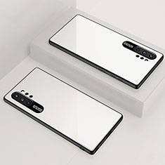 Custodia Silicone Specchio Laterale Cover per Samsung Galaxy Note 10 Plus 5G Bianco