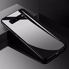 Custodia Silicone Specchio Laterale Cover per Samsung Galaxy S10 Nero