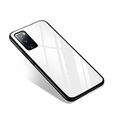 Custodia Silicone Specchio Laterale Cover per Samsung Galaxy S20 FE 2022 5G Bianco