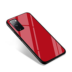 Custodia Silicone Specchio Laterale Cover per Samsung Galaxy S20 FE 4G Rosso