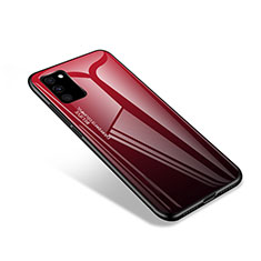 Custodia Silicone Specchio Laterale Cover per Samsung Galaxy S20 FE 4G Rosso e Nero