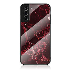 Custodia Silicone Specchio Laterale Cover per Samsung Galaxy S22 5G Rosso