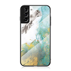 Custodia Silicone Specchio Laterale Cover per Samsung Galaxy S22 5G Verde Pastello