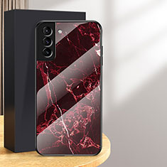 Custodia Silicone Specchio Laterale Cover per Samsung Galaxy S24 5G Rosso