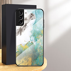 Custodia Silicone Specchio Laterale Cover per Samsung Galaxy S24 5G Verde Pastello