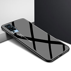 Custodia Silicone Specchio Laterale Cover per Vivo X50 Pro 5G Nero