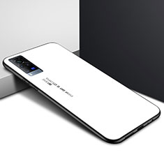 Custodia Silicone Specchio Laterale Cover per Vivo X60 Pro 5G Bianco