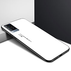 Custodia Silicone Specchio Laterale Cover per Vivo X60T 5G Bianco