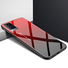Custodia Silicone Specchio Laterale Cover per Vivo X60T 5G Rosso