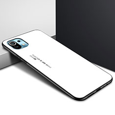 Custodia Silicone Specchio Laterale Cover per Xiaomi Mi 11 Lite 4G Bianco