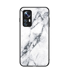 Custodia Silicone Specchio Laterale Cover per Xiaomi Mi 12 5G Bianco