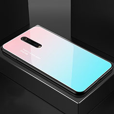 Custodia Silicone Specchio Laterale Cover per Xiaomi Mi 9T Cielo Blu