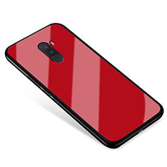 Custodia Silicone Specchio Laterale Cover per Xiaomi Pocophone F1 Rosso