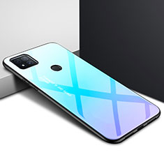 Custodia Silicone Specchio Laterale Cover per Xiaomi Redmi 10A 4G Cielo Blu