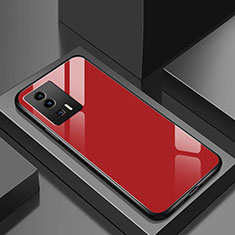Custodia Silicone Specchio Laterale Cover per Xiaomi Redmi K60 5G Rosso