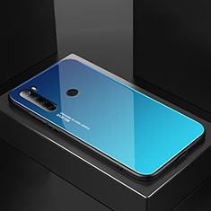 Custodia Silicone Specchio Laterale Cover per Xiaomi Redmi Note 8 Cielo Blu