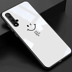 Custodia Silicone Specchio Laterale Cover T01 per Huawei Honor 20S Bianco