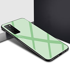 Custodia Silicone Specchio Laterale Cover T01 per Huawei Honor Play4 5G Verde Pastello