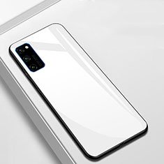 Custodia Silicone Specchio Laterale Cover T01 per Huawei Honor V30 5G Bianco