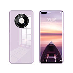 Custodia Silicone Specchio Laterale Cover T01 per Huawei Mate 40 Pro Lavanda