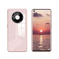 Custodia Silicone Specchio Laterale Cover T01 per Huawei Mate 40E 4G Rosa