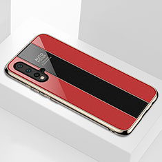 Custodia Silicone Specchio Laterale Cover T01 per Huawei Nova 5 Pro Rosso