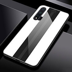 Custodia Silicone Specchio Laterale Cover T01 per Huawei Nova 6 5G Bianco