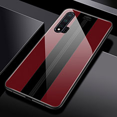 Custodia Silicone Specchio Laterale Cover T01 per Huawei Nova 6 5G Rosso