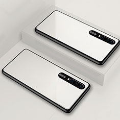 Custodia Silicone Specchio Laterale Cover T01 per Huawei P30 Bianco