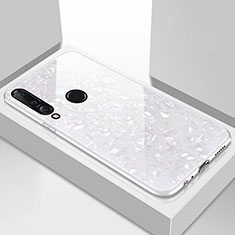 Custodia Silicone Specchio Laterale Cover T01 per Huawei P30 Lite Bianco