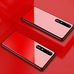 Custodia Silicone Specchio Laterale Cover T01 per Huawei P30 Rosso